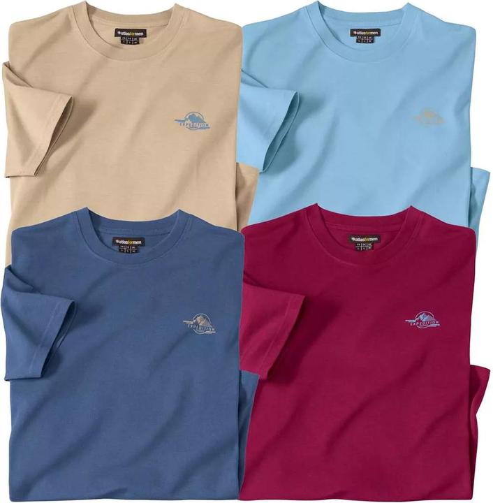 Actual product image Atlas For Men Mens Adventure Cotton T-Shirt (Pack of 4) (XXL)