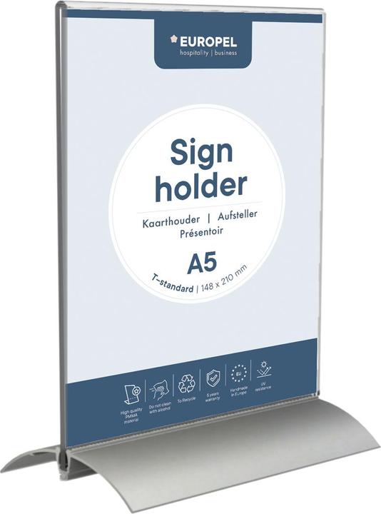 Actual product image Europel Table stand, DIN A5 portrait, aluminium base (A5)