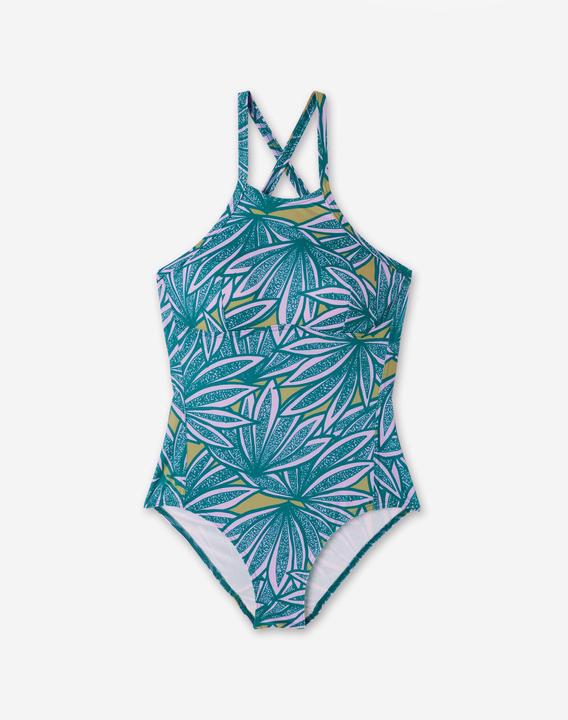 Image du produit Olaian Maillot de bain une pièce de surf Femme - Andrea flow bleu et violet (38)