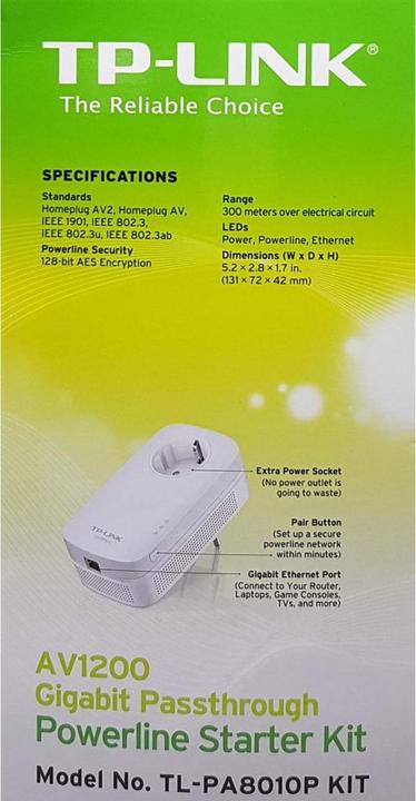 Actual product image TP-Link AV1300 Gigabit Passthrough Powerline Starter Kit (1200 Mbit/s)