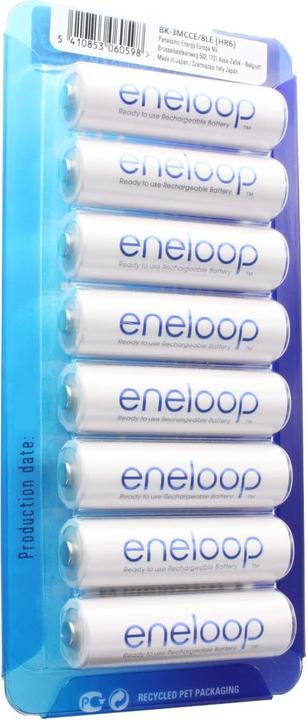 Panasonic Batteria ricaricabile Mignon/AA HR-3UTGA, confezione da 8 + box batteria (8 pz., AA, 1900 mAh)