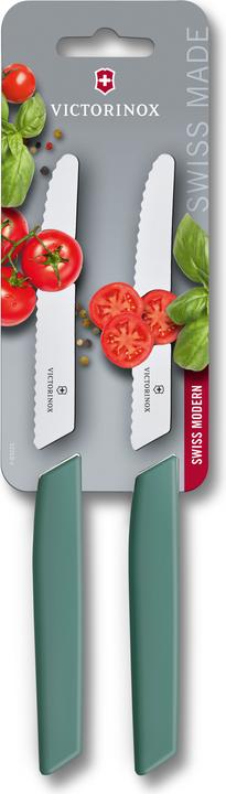 Actual product image Victorinox Swiss Modern, tomato & table knife, 2pcs, 11cm,wavy,sage (2 Piece, Knife)
