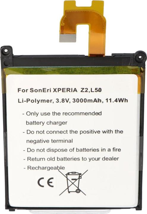 Produktbild AccuCell Akku Sony Ericsson Xperia Z2, L50, L50u, L50W, L50, Xperia L50T, L50W