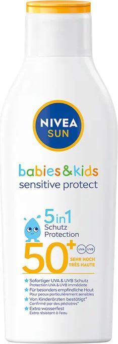 NIVEA Sonnencreme Sensitive Protect LSF 50+ Multipack 6 x 200 ml (Sonnencreme, SPF 50+, 200 ml)