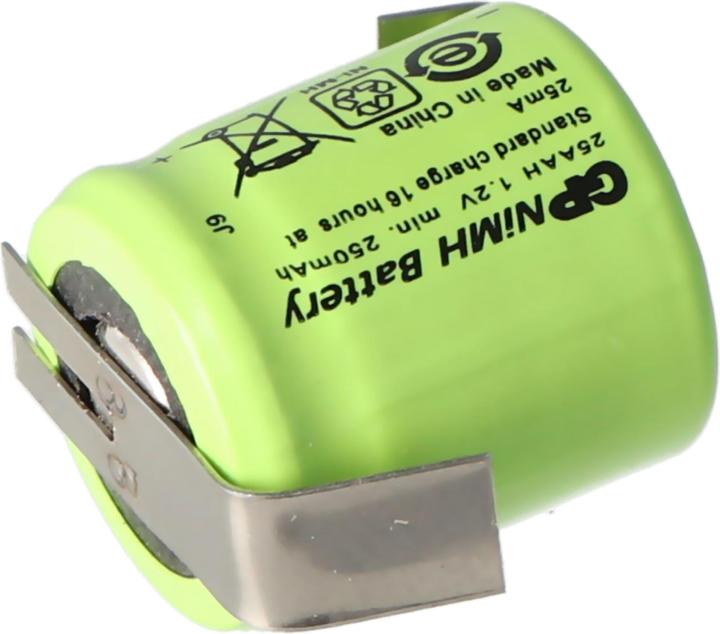 Actual product image GP Batteries Rechargeable battery GP25AAH, 1/3 AA Mignon solder tag Z-shape (1 pcs., Device specific, 250 mAh, Battery + charger)