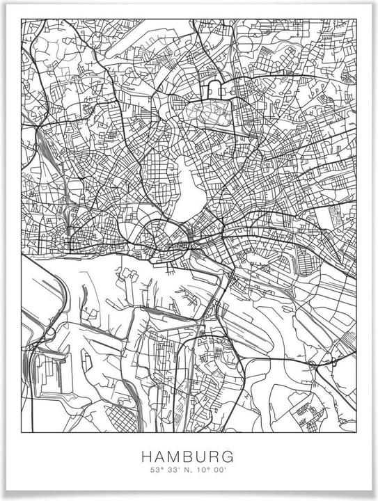Immagine prodotto Trenddeko Mappa della città di Amburgo (60 x 80 cm)