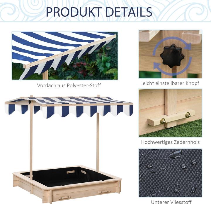 Image du produit Outsunny Bac à sable avec toit ajustable