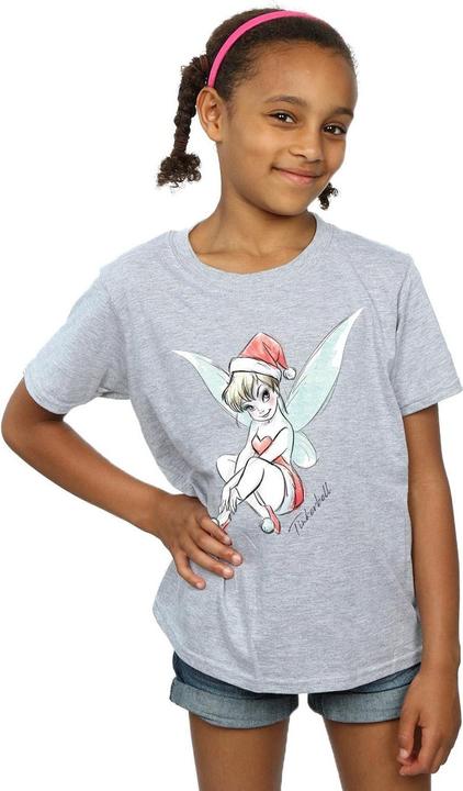 Actual product image Disney Girls Tinkerbell Christmas Fairy Cotton T-Shirt (140, 146)