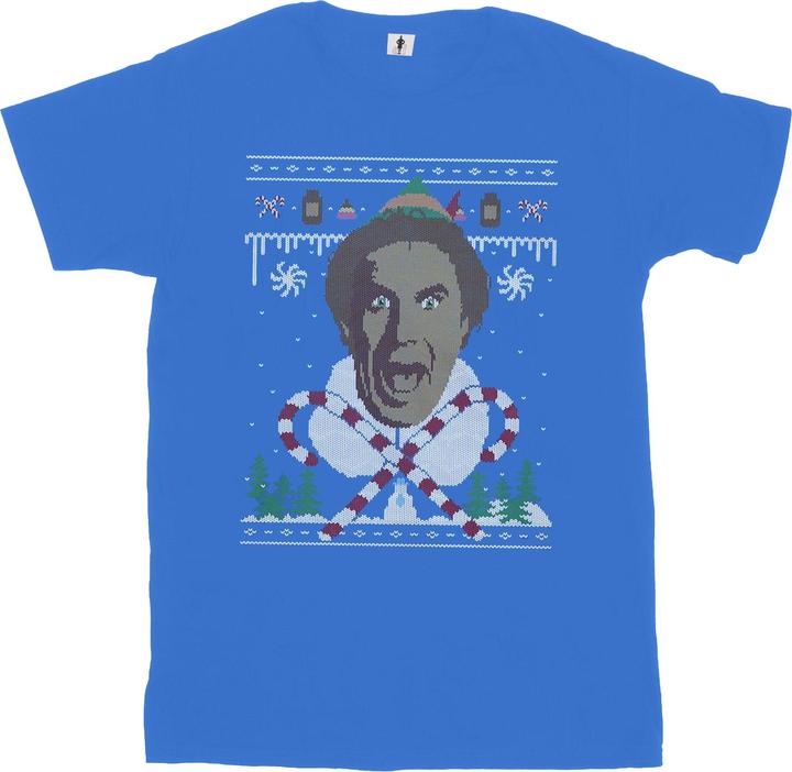 Actual product image Elf Mens Christmas Fair Isle T-Shirt (XL)