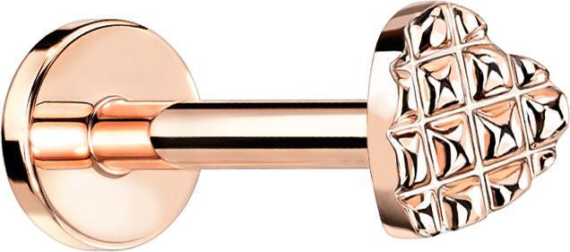 Star Piercing Micro Labret Innengewinde rosegold Herz mit Struktur (Chirurgenstahl 316L, Messing)