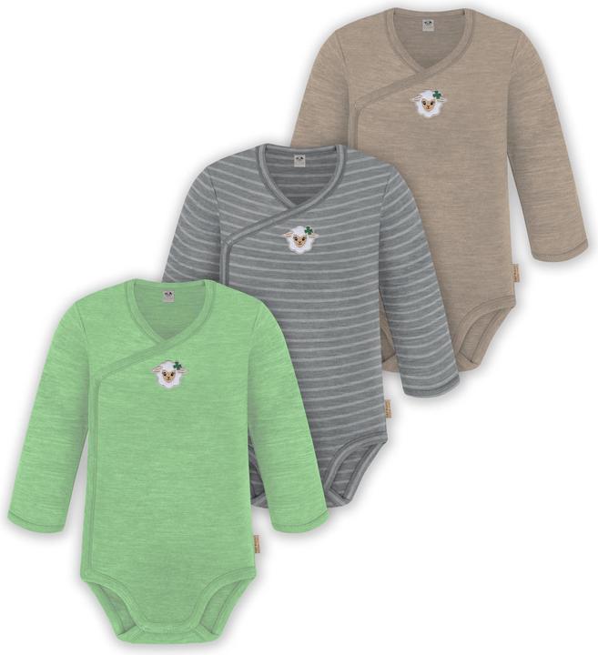 Immagine prodotto Normani Confezione da 3 pezzi di body a maniche lunghe in merino per bambino e bambina - 9355 (86)