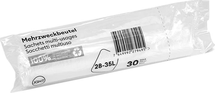 NoName Mehrzweckbeutel HDPE, 28-35 Liter, Rolle à 30 Stück, transparent (30 x, 35 l)