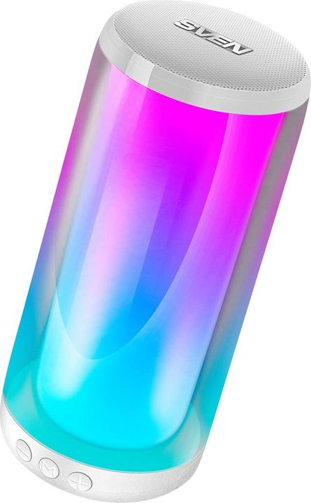 Sven PS-265, baltas, sortie de puissance (RMS), TWS, Bluetooth, FM, USB, Micro SD, batterie au lithium (Alimentation via port USB)