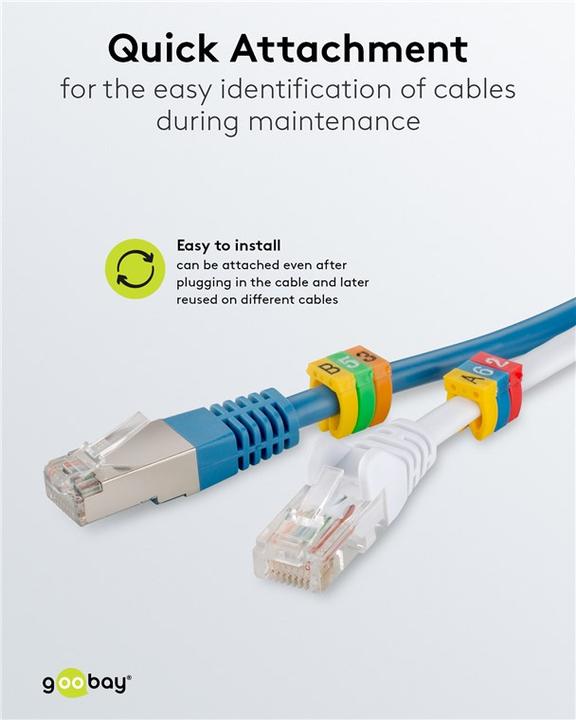 Actual product image Goobay cable marker clips "digits 0-9", for cable diameter up to 4 mm, 4 mm