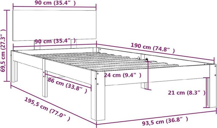 Actual product image VidaXL Primula (90 x 190 cm)