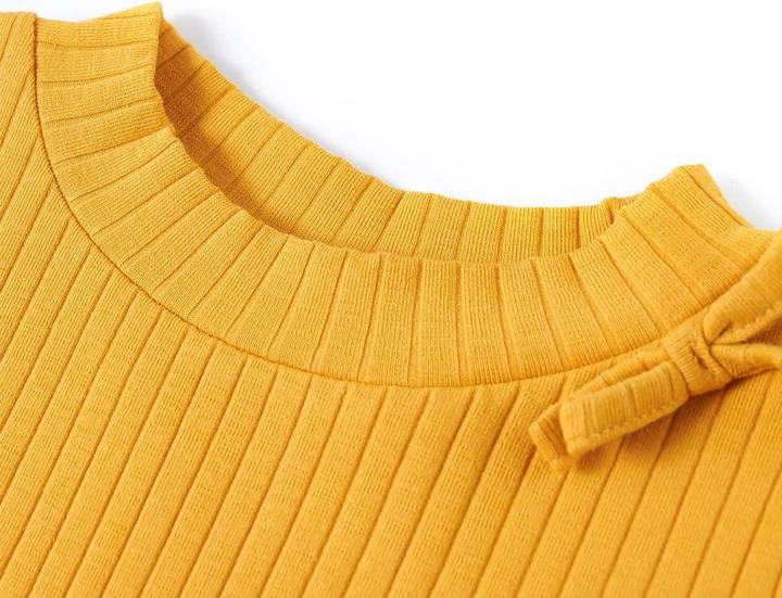 Actual product image VidaXL Children's long-sleeved shirt ochre 104, material: 95% cotton. 5 (104)