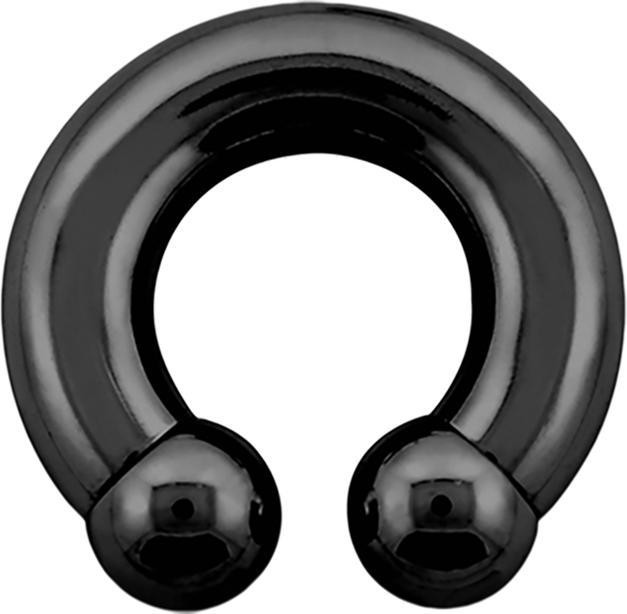 Star Piercing Circular Barbell Innengewinde schwarz mit zwei Kugeln (Chirurgenstahl 316L, ohne Messing)