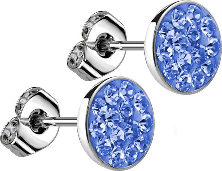 Immagine prodotto Acha Direct Orecchini a perno in argento con cristallo azzurro (Acciaio chirurgico 316L, senza ottone)
