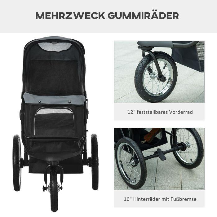 Immagine prodotto Swisshandel24 Passeggino per cani, passeggino per gatti con catarifrangenti, pieghevole con cestino portaoggetti (Cane, Gatto, Riflettori, Pieghevole)