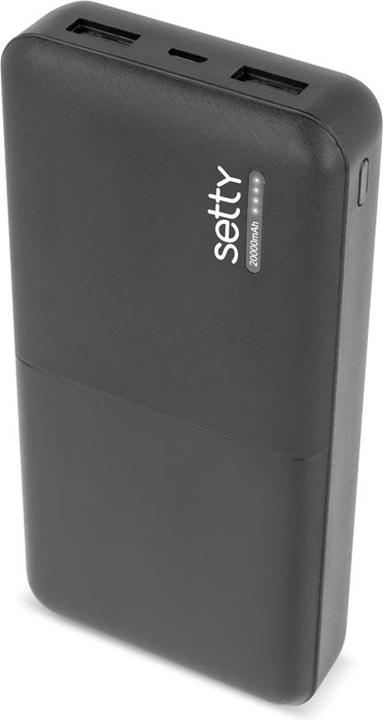 Actual product image Setty SPB-20 Powerbank 20000 mAh - Black (20000 mAh, 20 W, 20 Wh)