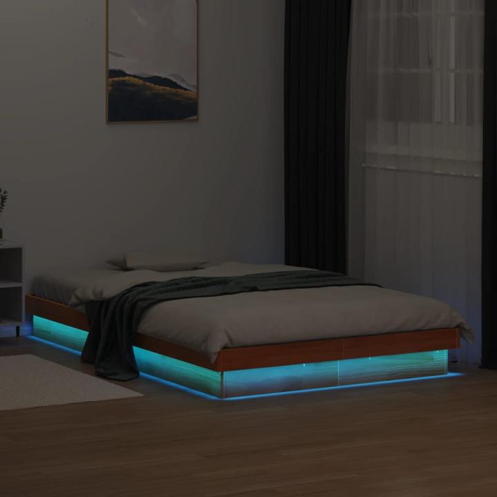 Image du produit VidaXL Bett mit LED-Beleuchtung Kiefer (140 x 190 cm)