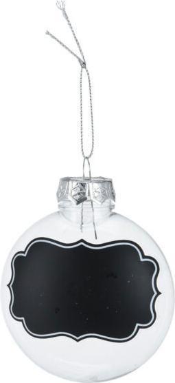 Actual product image Transparent Christmas baubles with chalk labels, 5 pieces. (4 -part)