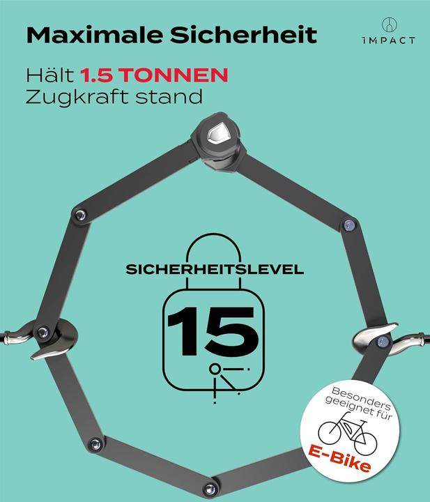 Image du produit Impact Bike Accessories PortaLock 15 - Velo-Zahlenschloss (110 cm)