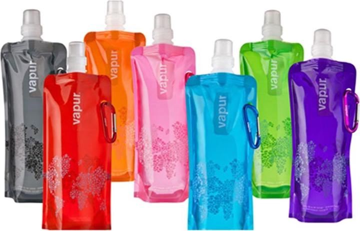 Immagine prodotto Stride Trinkblase Tragbarer Wasserbeutel Faltbare Festival Trinkflasche mit Karabiner - Div. Farben 480ml (0.48 l)