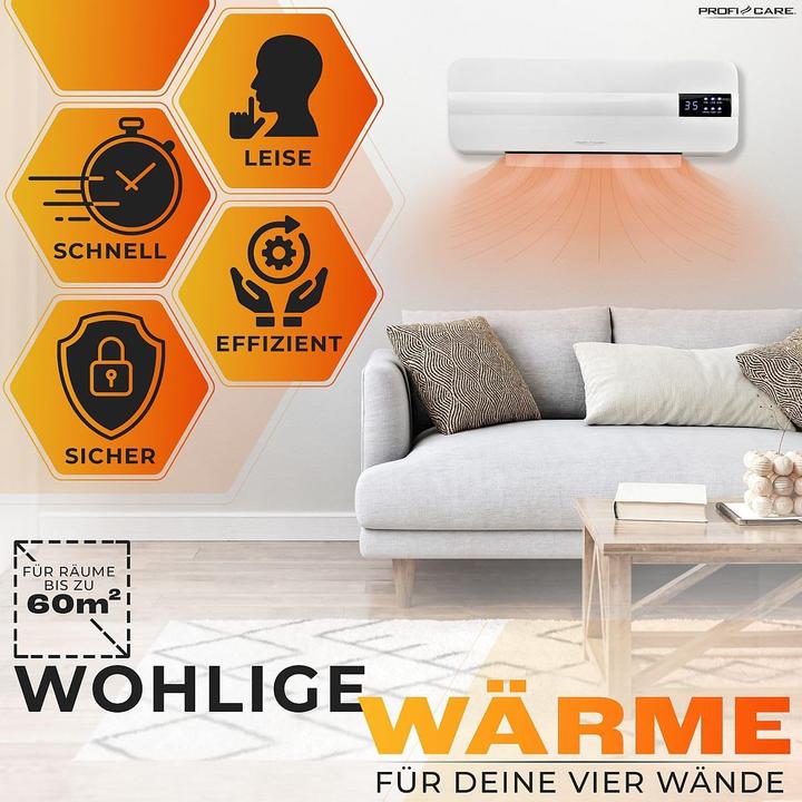 Immagine prodotto Profi-Care Termoventilatore ceramico a parete PC-HL 3116 bianco (2000 W)