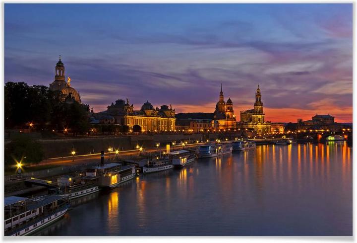 Actual product image Trenddeko Dresden by night light (90 x 60 cm)
