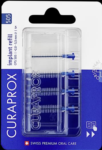 Actual product image Curaprox CPS 505 Implant refill 4x blue (4 x, 4 mm)