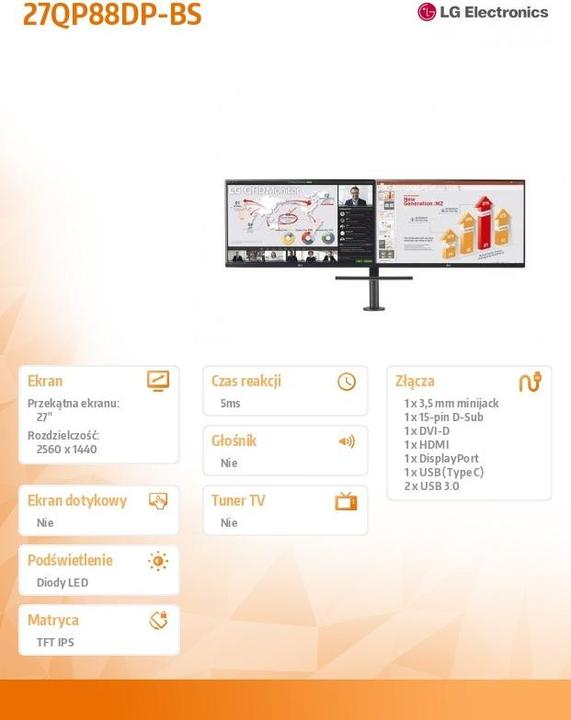 Immagine prodotto LG 27QP88DP-BS (2560 x 1440 pixel, 27")