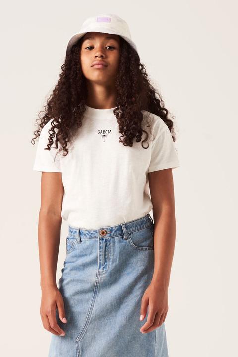 Actual product image Garcia White T Shirt with print on the back (176)