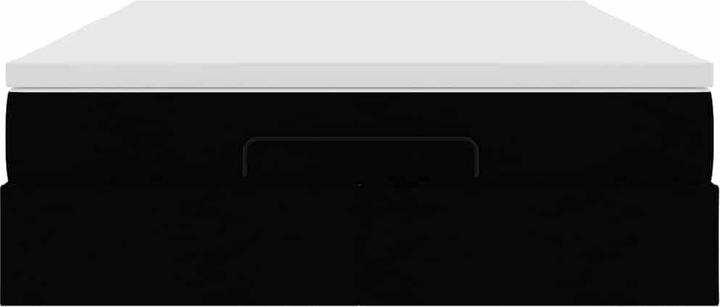 Image du produit VidaXL Ottoman-lit avec matelas Noir 140x200 cm Tissu (140 x 200)