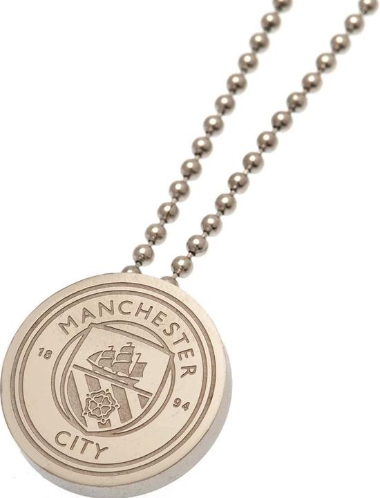 Image du produit Manchester City FC Collier armoiries avec pendentif en acier inoxydable (Matériau 100% synthétique)