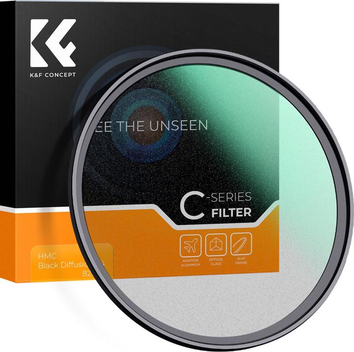 Immagine prodotto K&F Concept Filtro nebbia nero da 52 mm 1/4, rivestimento verde ultrasottile a 18 strati (serie C) (4 mm, Filtro nebbia nero)