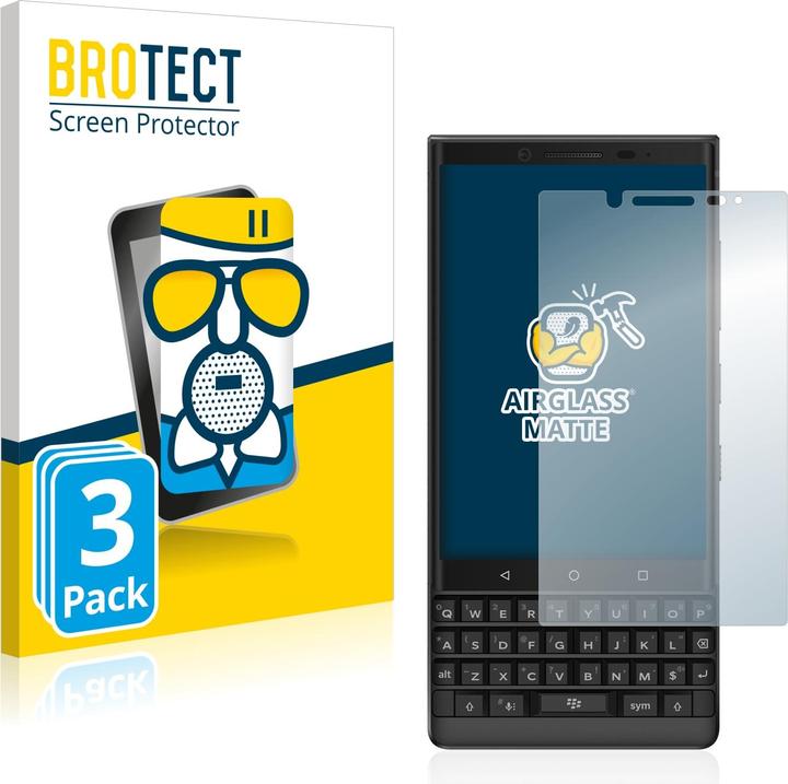 Produktbild BROTECT AirGlass Panzerglasfolie Matt (3 Stück, Blackberry KEY2)