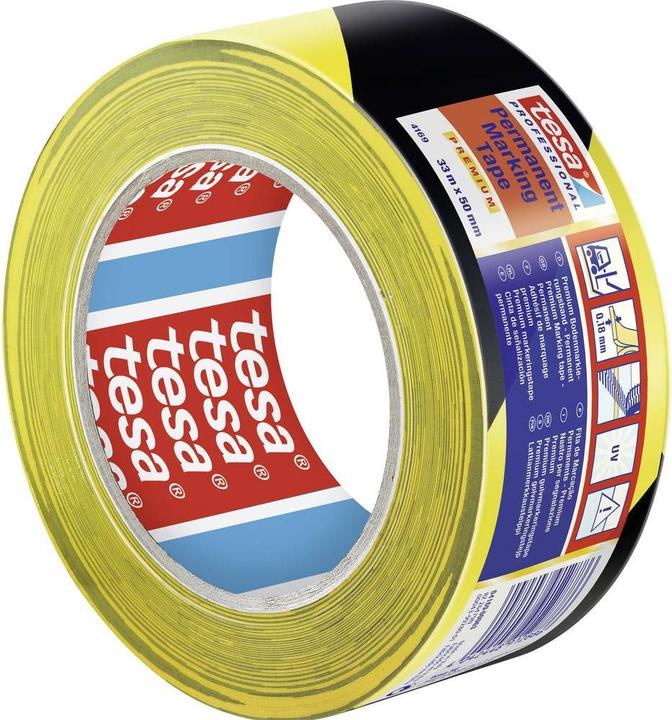Produktbild tesa ® Markierungsb 33m:50mm schwarz/gelb (50 mm)