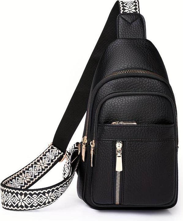 Only-Bags.Store Vintage-Brusttasche mit mehreren Taschen und Reissverschluss, lässige Sport-Umhängetasche aus