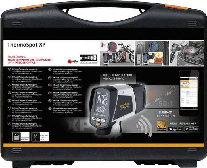Actual product image Laserliner Infrared thermometer ThermoSpot XP (-40°-1500°C50:1, K-type, USB, BLE)