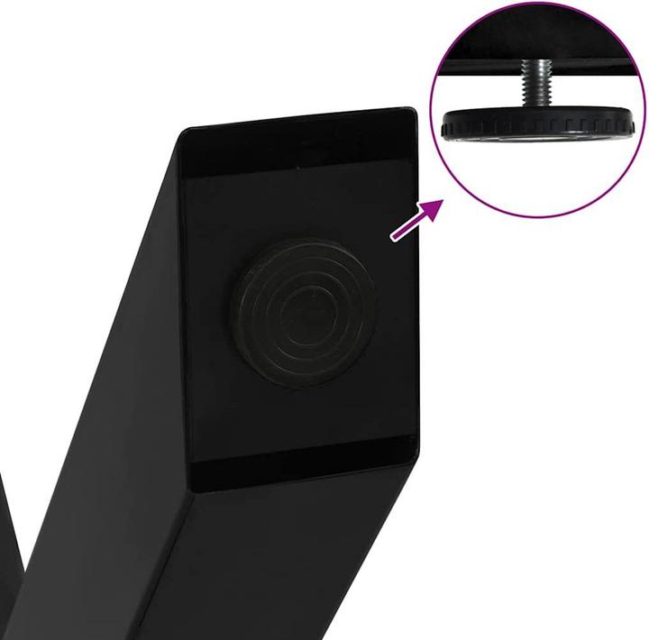 Actual product image VidaXL Dining table legs X-shape 2 pcs. black 60x(72-73) cm steel table leg
