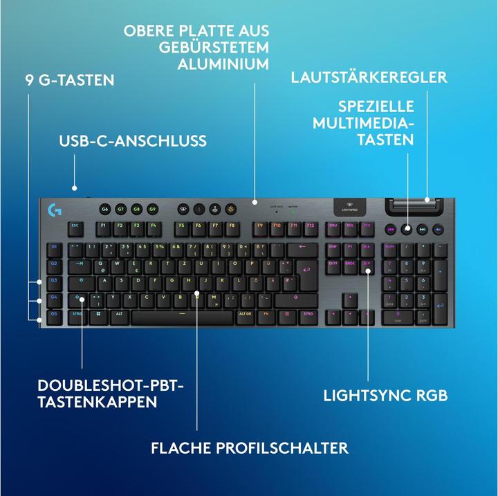 Image du produit Logitech G G915 X Lightspeed (CH, Sans fil, Filaire)