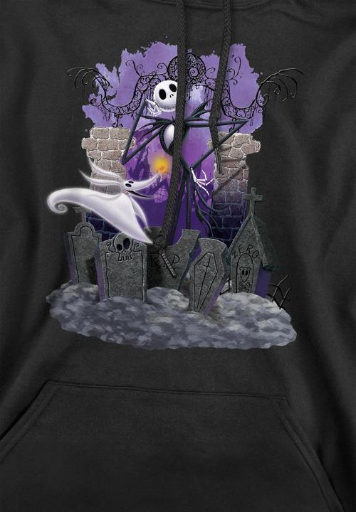 Actual product image The Nightmare Before Christmas Mens Jack Skellington Grave Hoodie (XL)