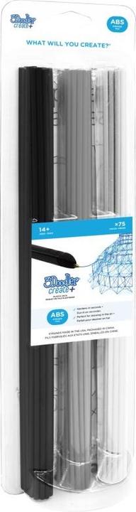 Immagine prodotto 3Doodler FILAMENTO 75 PZ ABS 3 COLORI AB-MONO-75 (ABS, 3 mm, 2 g, Bianco, Nero, Argento)