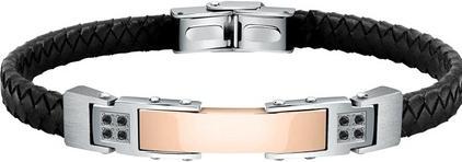 Morellato Modern leather bracelet with a distinctive Moody SQH30 decoration (M) (Edelstahl)