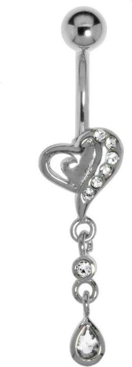 Bijouteria Bauchpiercing (Chirurgenstahl 316L, Kristall, Messing rhodiniert)