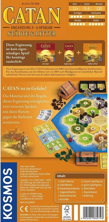 Produktbild Kosmos CATAN - Ergänzung 5-6 Spieler - Städte & Ritter (Deutsch)