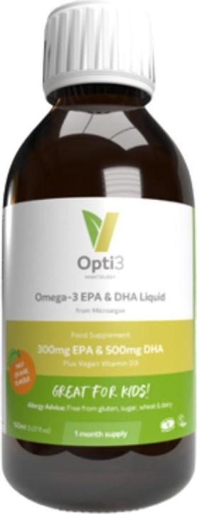 Vegetology Opti3 Omega-3 EPA & DHA Liquid Mild Orange Flavour (1 Stück, Flüssigkeit)