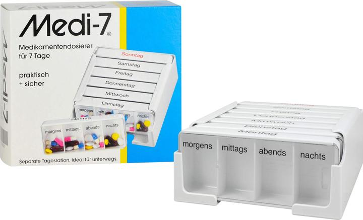 Image du produit Medi-7 Doseur de médicaments pour 7 jours Boîte à comprimés, 1 pc. Récipient