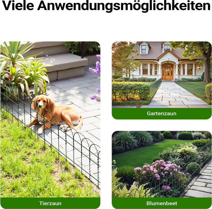 Actual product image Wiltec Garden Fence 0.65x25m Green, Weatherproof and Rust-Resistant Wire Mesh